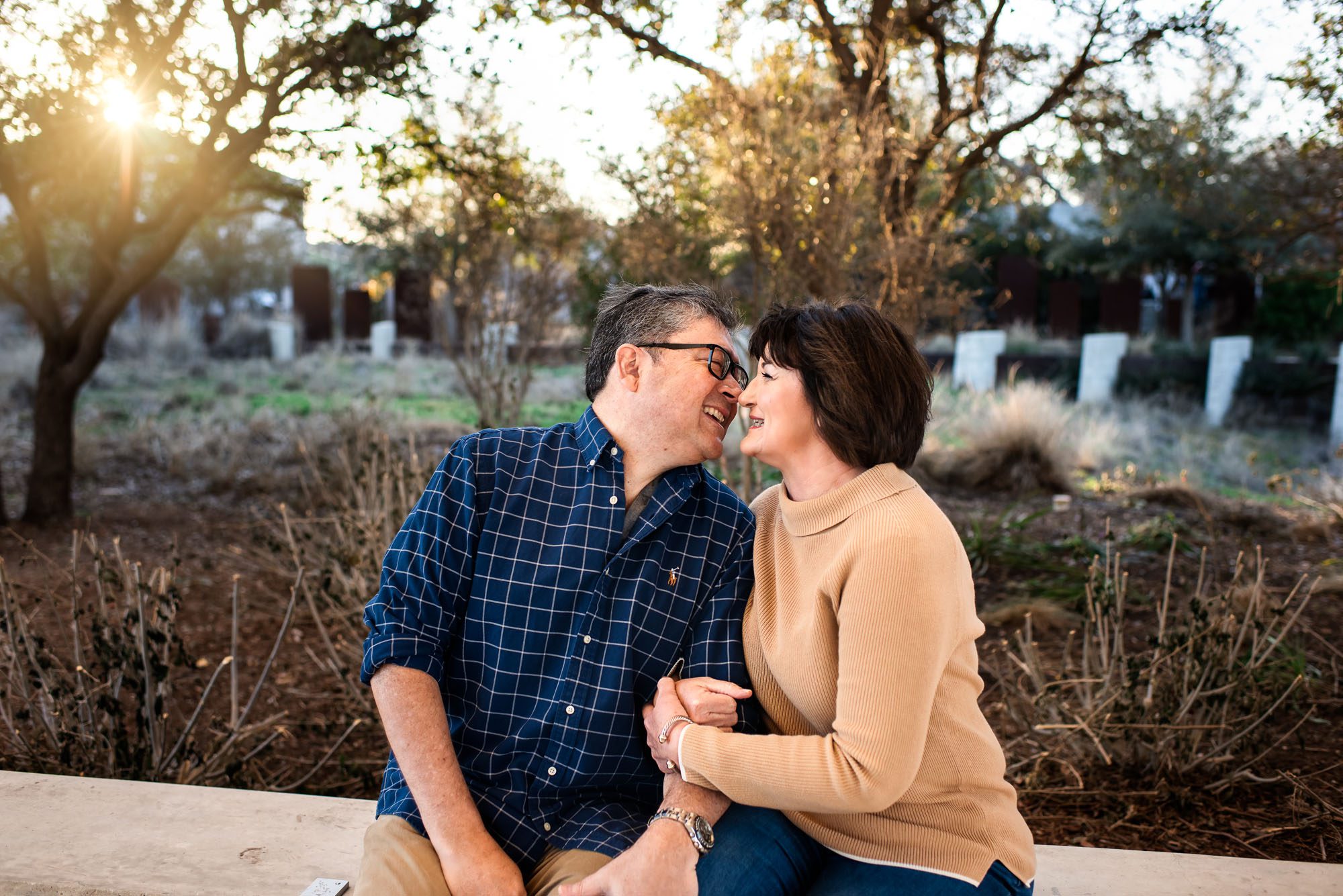 Couple laughing at sunset, San Antonio lifestyle family photographer
