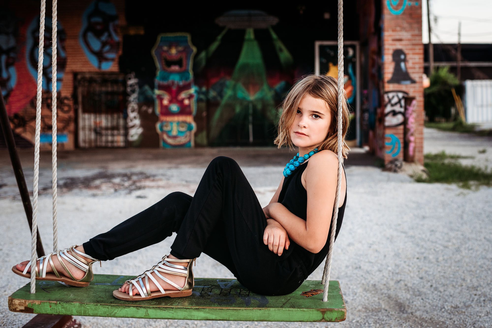 Girl sitting on swing, San Antonio Lifestyle photographer