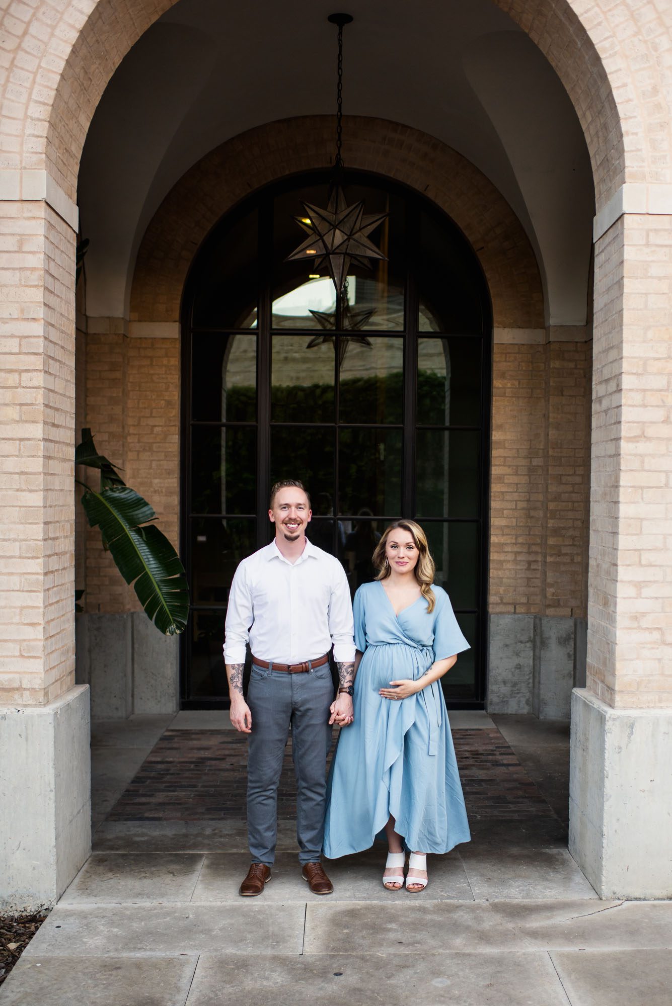 Expectant couple holding hands, Best San Antonio maternity photographer