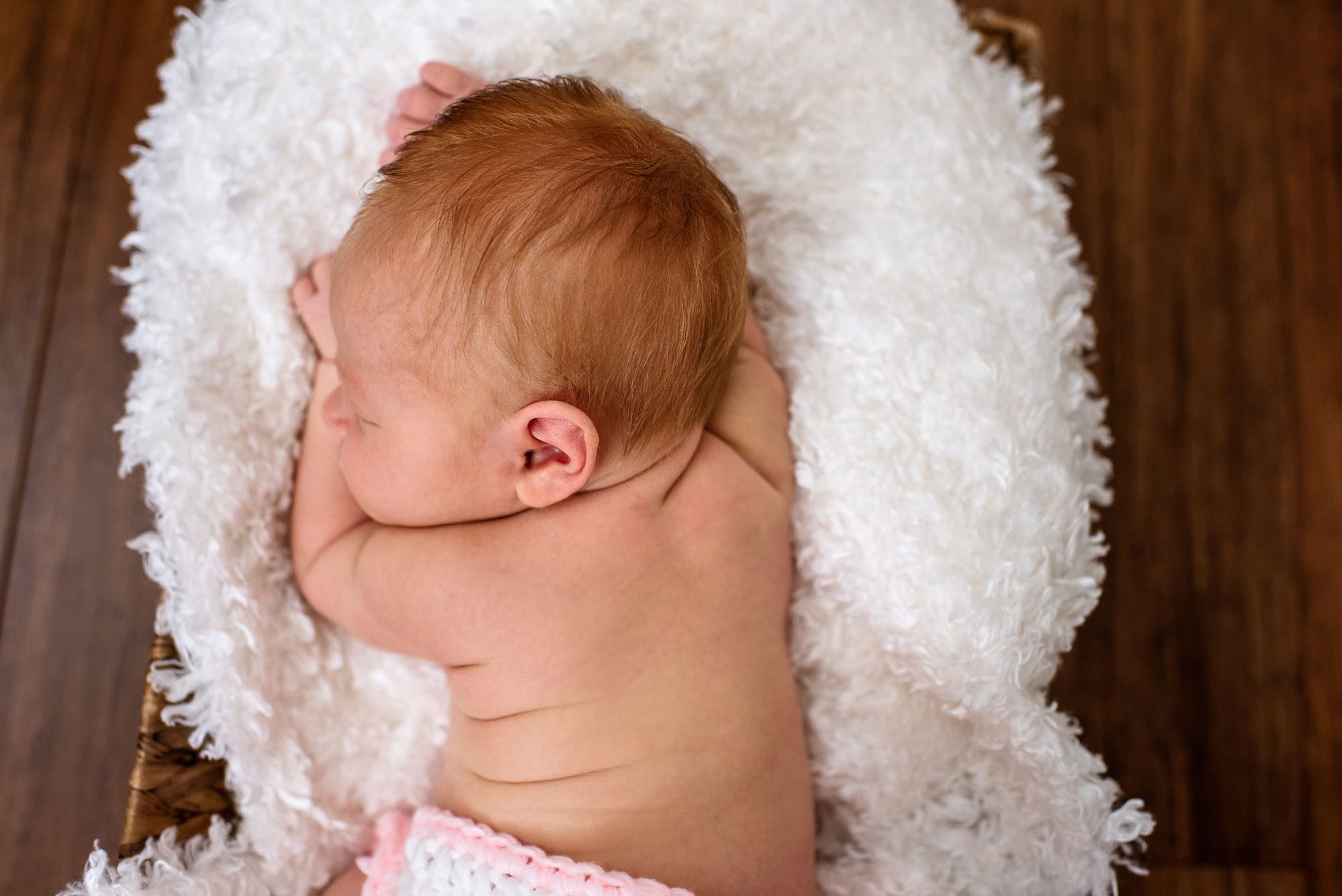 Close-up photo of sleeping baby, San Antonio newborn photographer