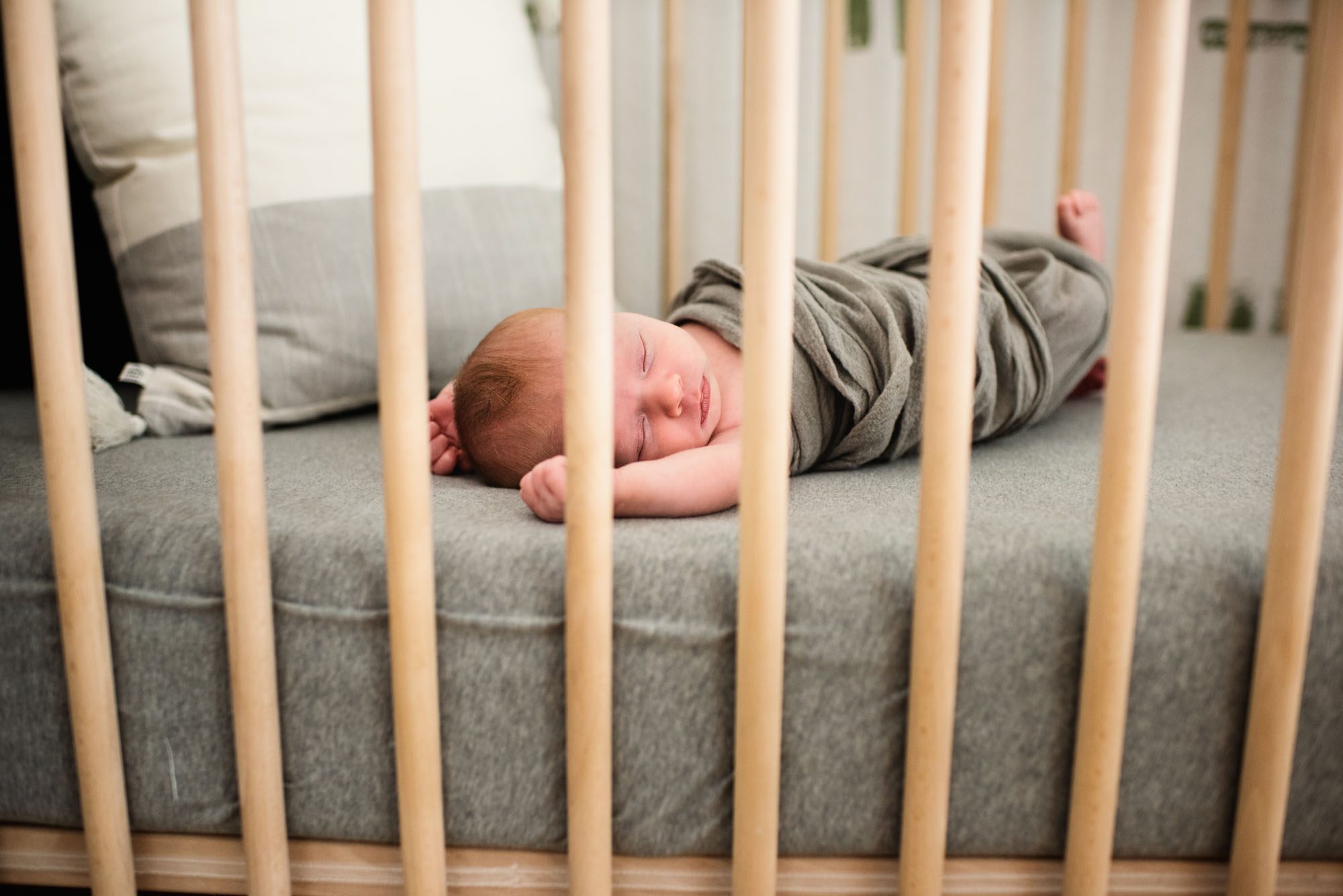 San Antonio Newborn Photography, Newborn baby asleep in crib