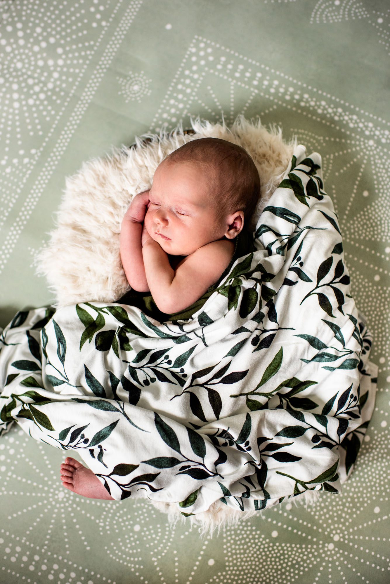 San Antonio Newborn Photographer, Baby asleep in basket