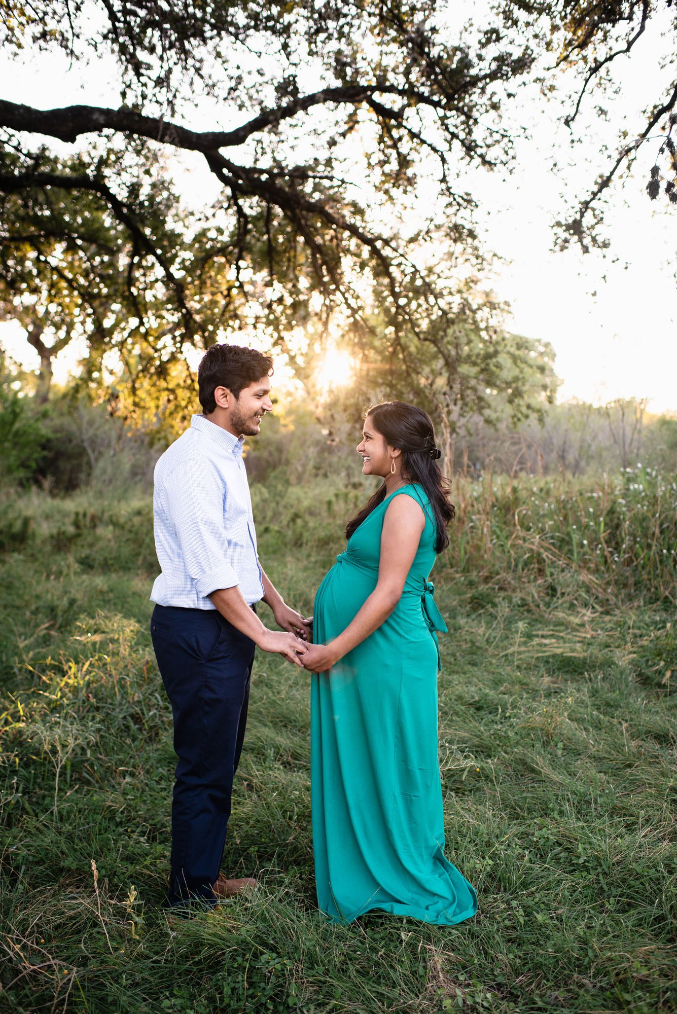 Pregnant mom and husband holding hands, Lifestyle Maternity Photography