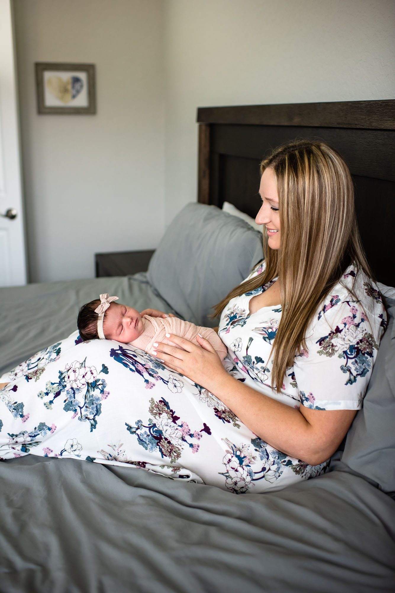 Mother holding newborn baby, San Antonio Newborn Photographer