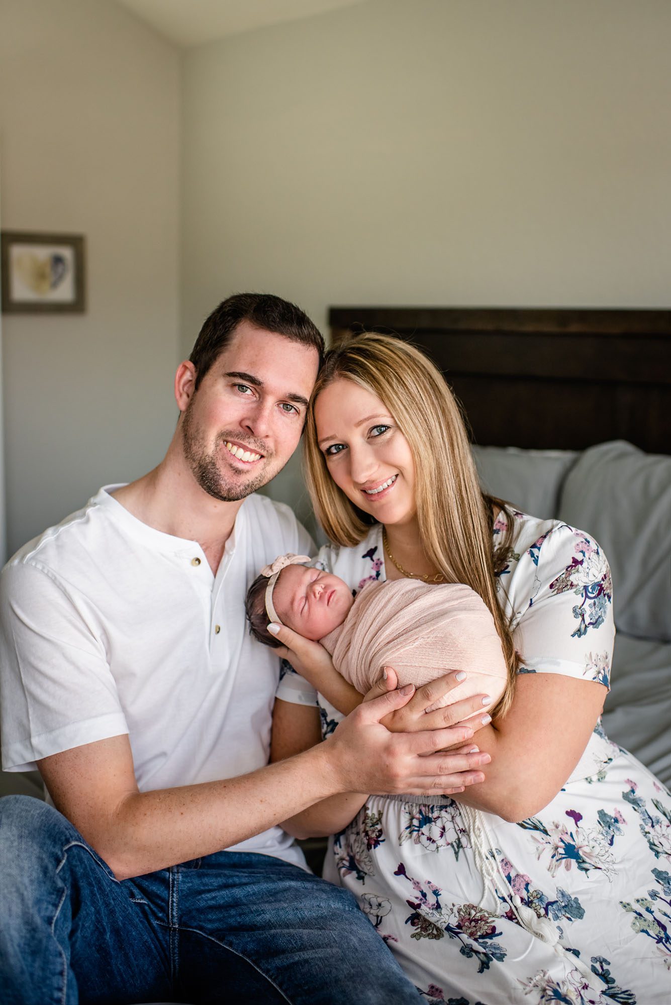 Couple with newborn baby, San Antonio Newborn Photographer