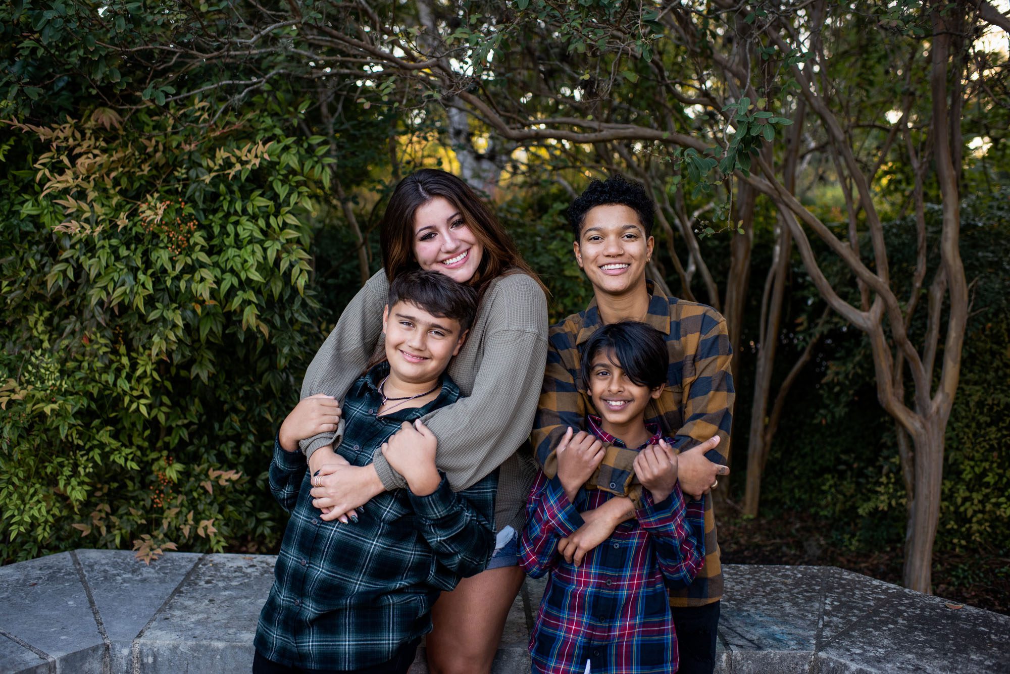 Siblings hugging, San Antonio Family Photographer