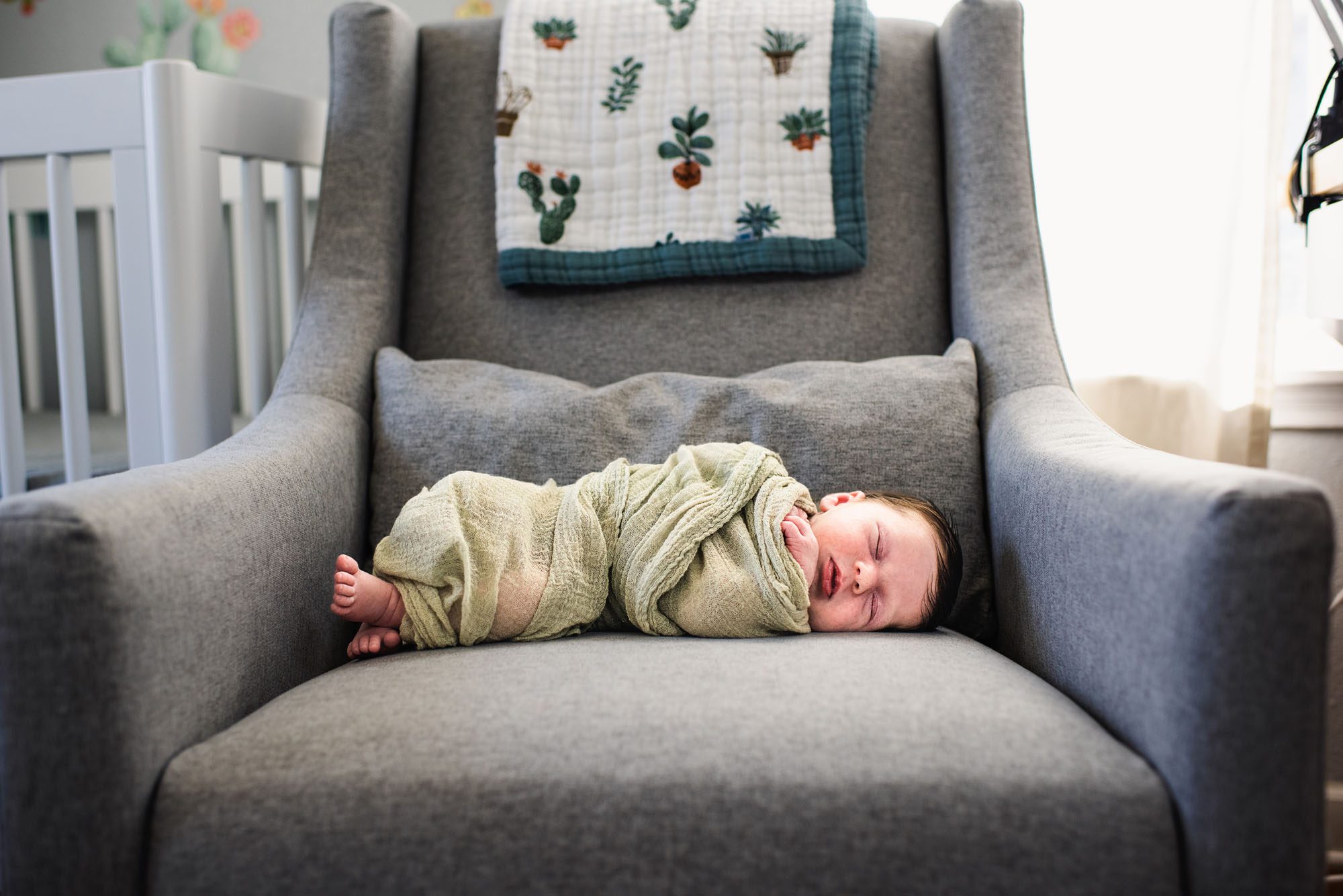 Baby asleep in rocking chair, San Antonio Newborn Photographer