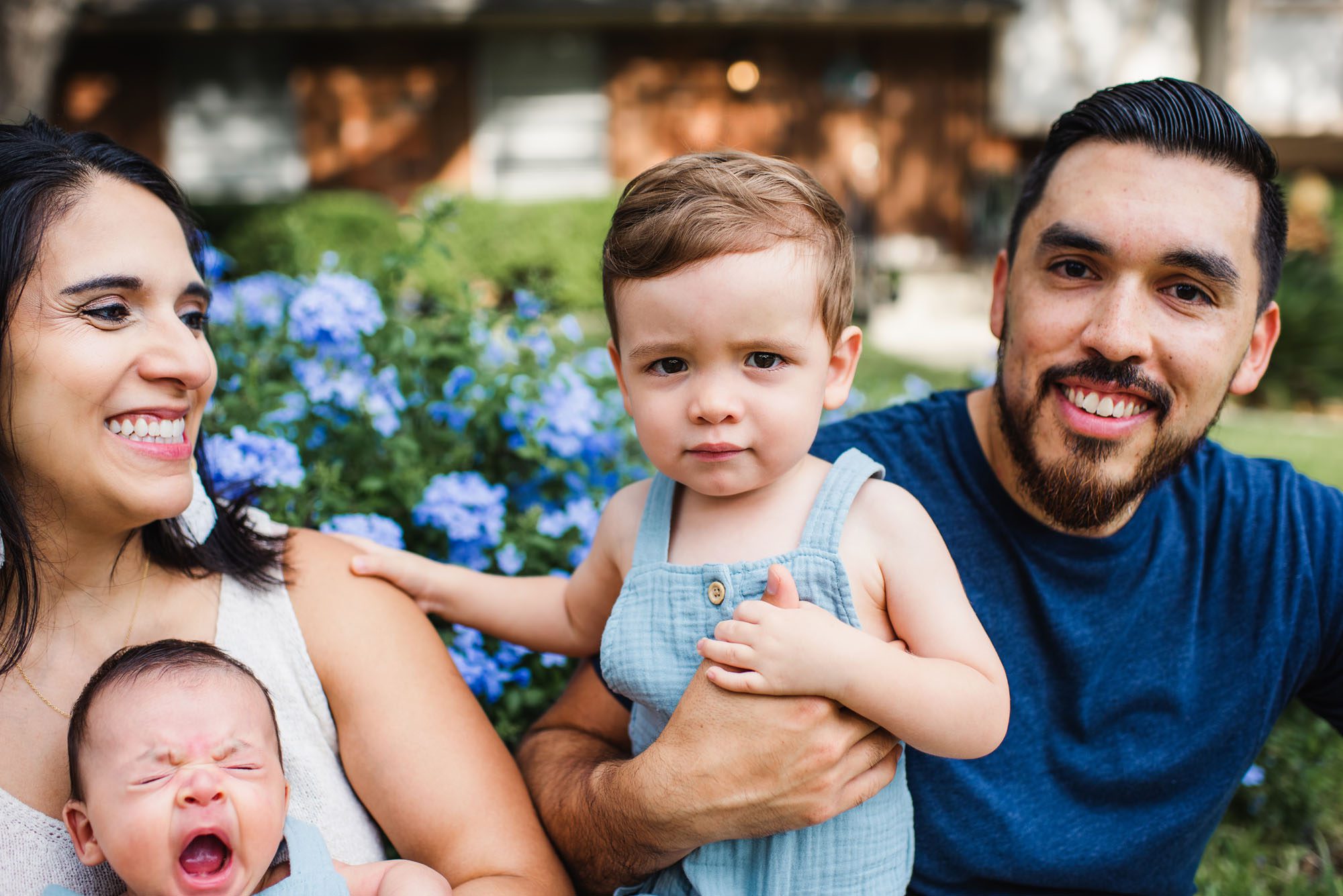 Little boy with family, San Antonio newborn photographer