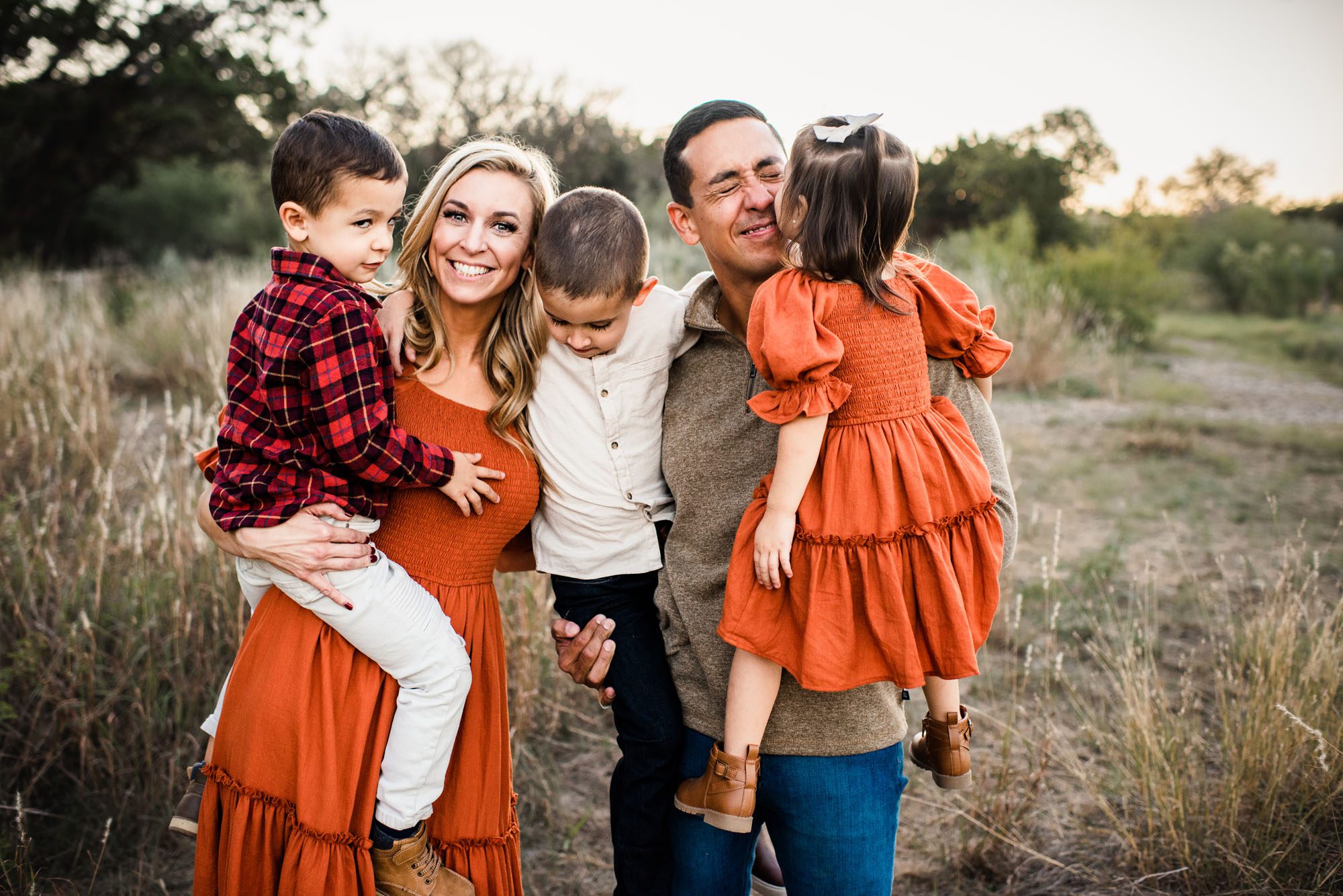 Family smiling and hugging, San Antonio family photographer