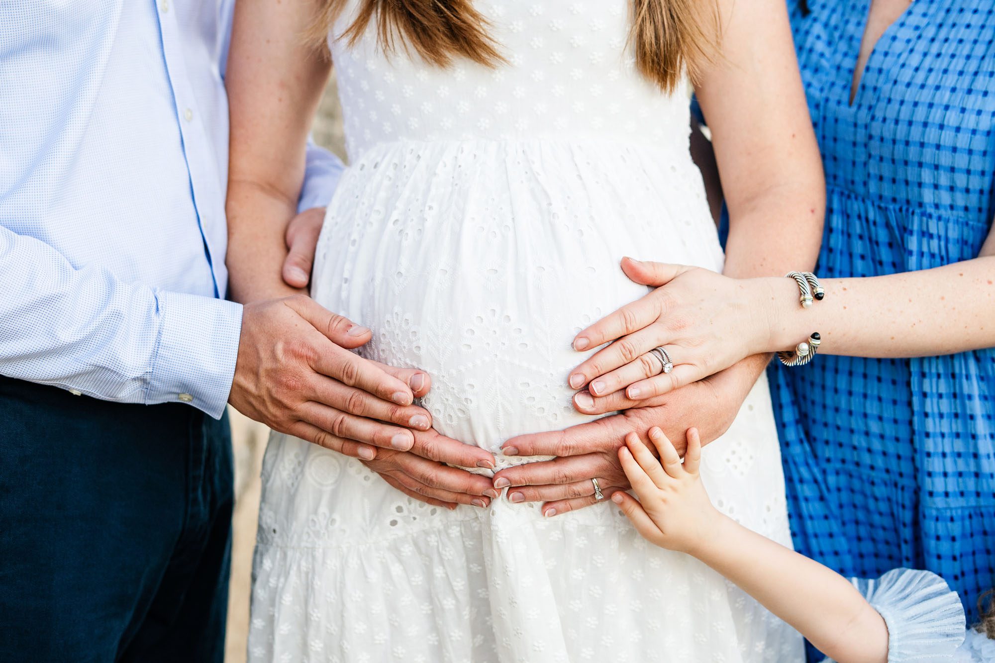 Hands on expectant mother's belly, San Antonio maternity photographer