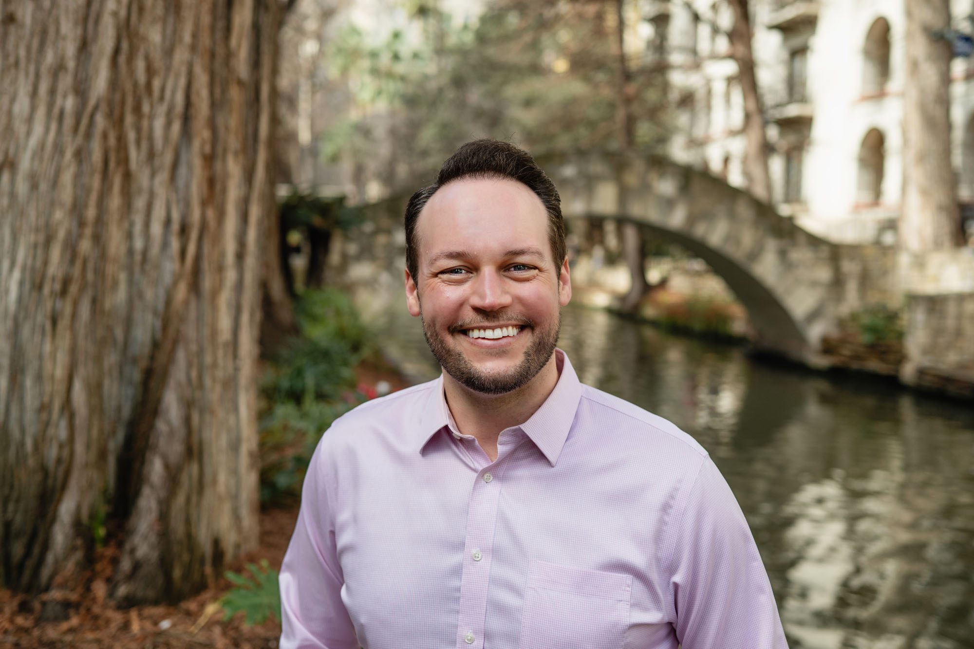 Portrait of man on San Antonio Riverwalk, San Antonio headshot photographer